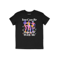 Be Yourself Shirt featuring a vibrant front graphic with dancing figures, slogan “You Can Be Yourself With Me,” and brand
