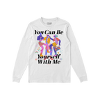 Be Yourself Shirt featuring abstract dancers, music notes, and a boombox, with the slogans You Can Be and Yourself With Me, p