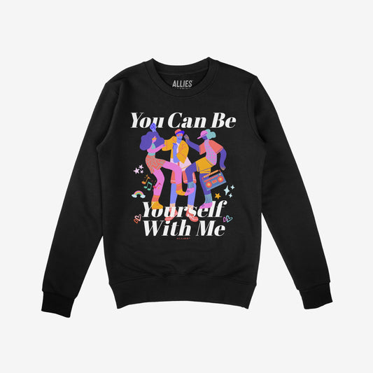 Be Yourself Sweatshirt Black by Strange Allies