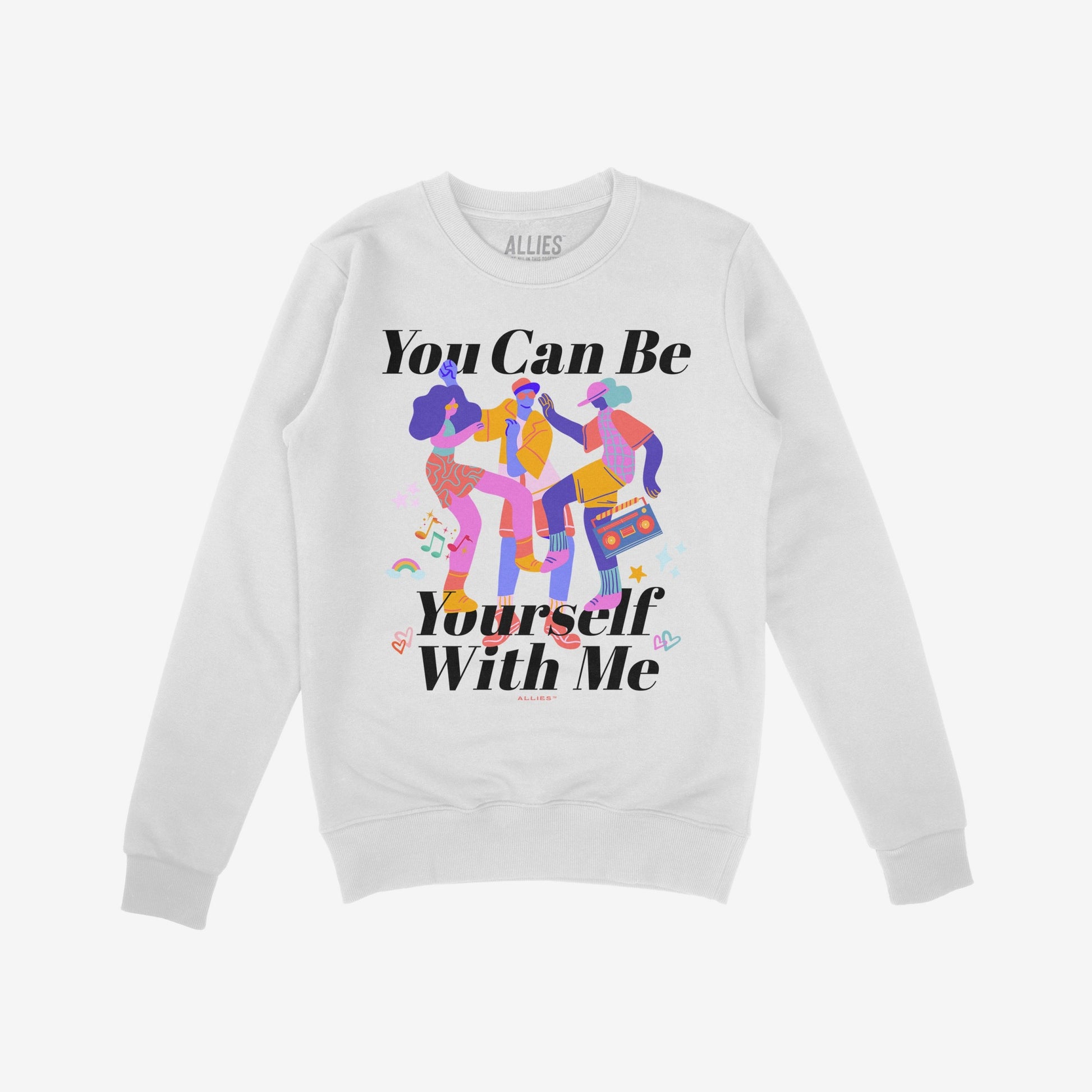 Be Yourself Sweatshirt White by Strange Allies