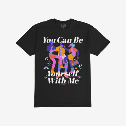 Be Yourself T-shirt Short Sleeve Black by Strange Allies