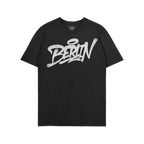 Berlin Handstyle T-shirt features bold white graffiti script Berlin on a plain black tee, embodying urban street art style. T