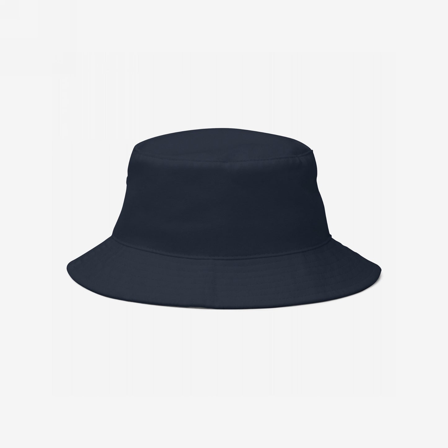 Dark-navy Bucket Hat In Custom Colors with a round, flat top and gently sloping brim, ideal for making bold statements with custom anti-fascist or progressive designs. Made of breathable 100% cotton twill.