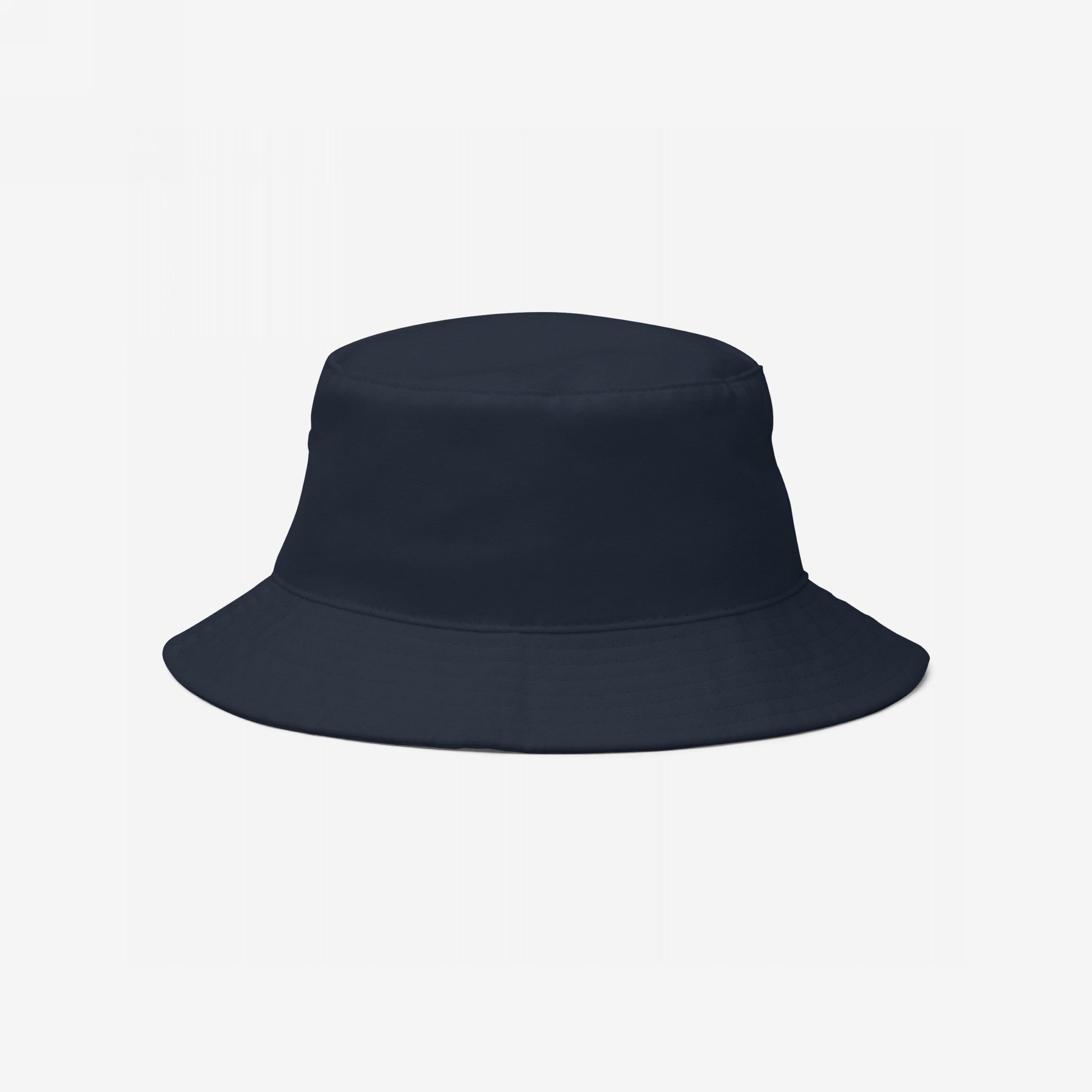 Dark-navy Bucket Hat In Custom Colors with a round, flat top and gently sloping brim, ideal for making bold statements with custom anti-fascist or progressive designs. Made of breathable 100% cotton twill.