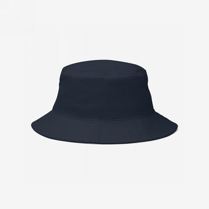 Dark-navy Bucket Hat In Custom Colors with a round, flat top and gently sloping brim, ideal for making bold statements with custom anti-fascist or progressive designs. Made of breathable 100% cotton twill.