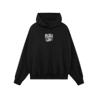 The Born To Fight Against Fascism Graffiti Shirt features a bold white graffiti print on a black hoodie, embodying defiance a