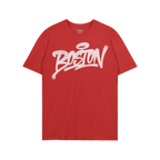 Boston Handstyle T-shirt featuring Boston in white graffiti script across the chest, embodying bold city pride. The crew-neck