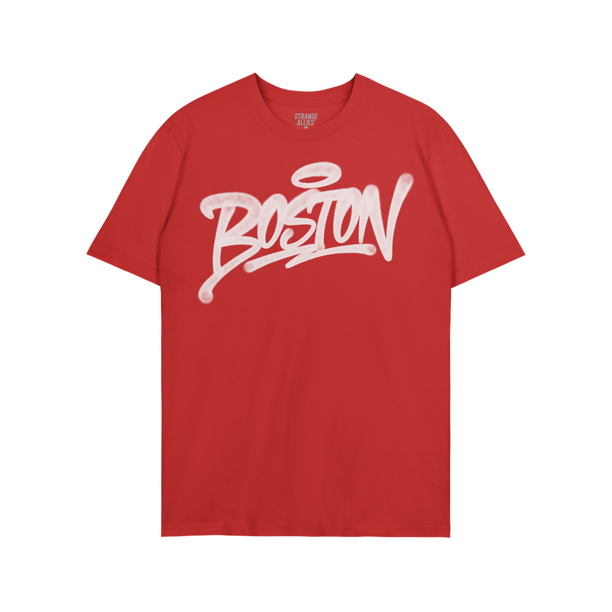 Boston Handstyle T-shirt featuring Boston in white graffiti script across the chest, embodying bold city pride. The crew-neck
