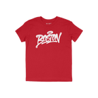 Boston Handstyle T-shirt featuring Boston in bold white graffiti-style font across the chest, offering a distinct urban vibe,