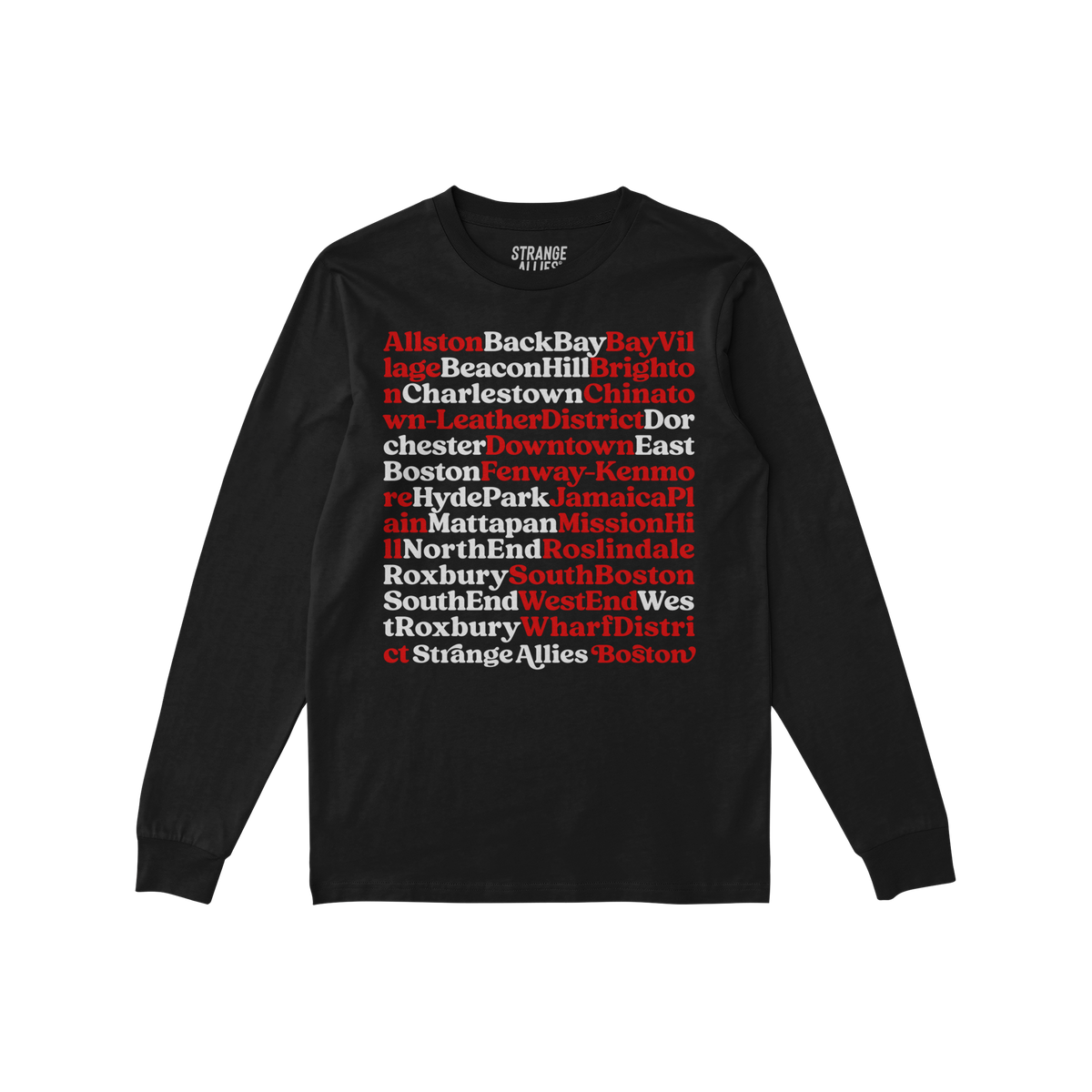 Boston Neighborhoods Long Sleeve T-shirt