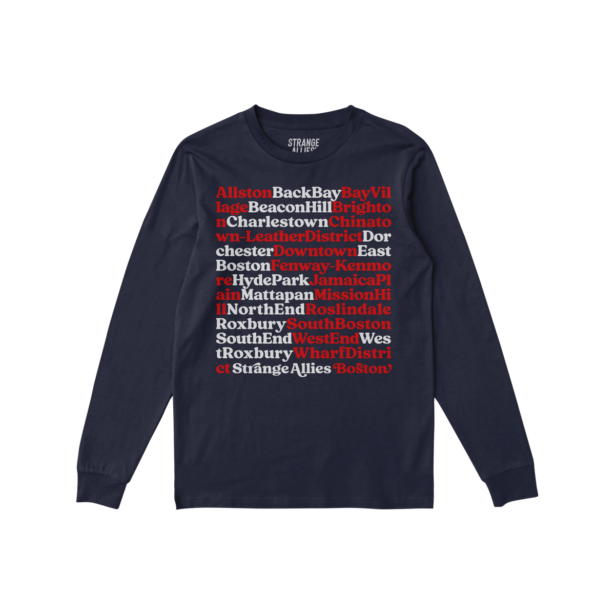 Boston Neighborhoods Long Sleeve T-shirt