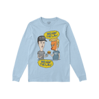 Breakin' The Law Shirt: A satirical long-sleeve tee featuring cartoon-style characters parodying political figures, with spee
