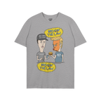 Breakin' The Law Shirt features a cartoon with a caricature of Trump offering a cheeseburger to a Tesla-like character holdin