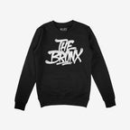 Bronx Handstyle Hoodie & Sweatshirt: Black crewneck with bold white graffiti reading THE BRONX, embodies raw borough pride and resilience. Brand ALLIES inside collar, perfect for diverse NYC experiences.