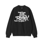 Bronx Handstyle Hoodie & Sweatshirt: Black crewneck with bold white graffiti reading THE BRONX, embodies raw borough pride an