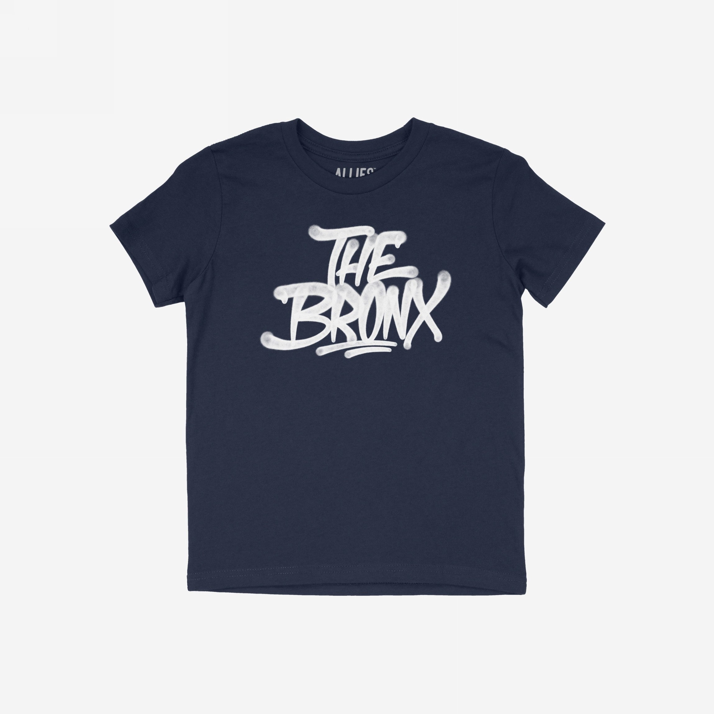 Bronx Handstyle T-shirt featuring a white graffiti-style THE BRONX logo, ideal for showcasing borough pride. Perfect for sports fans, nightlife enthusiasts, and locals. A bold NYC tribute tee.