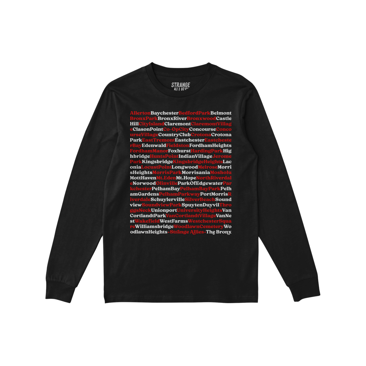 Bronx Neighborhoods Long Sleeve T-shirt