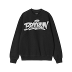 Brooklyn Handstyle Hoodie & Sweatshirt features a black crewneck with Brooklyn in white graffiti script and a halo, embodying