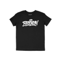 Brooklyn Handstyle T-shirt showcasing a black short-sleeve design with white graffiti-style BROOKLYN and halo accent on the c