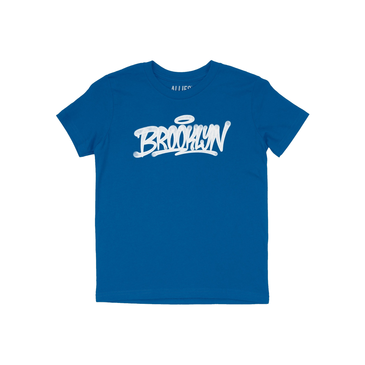 Brooklyn Handstyle T-shirt, featuring a graffiti-style BROOKLYN with halo on the chest, embodies borough pride and urban cult