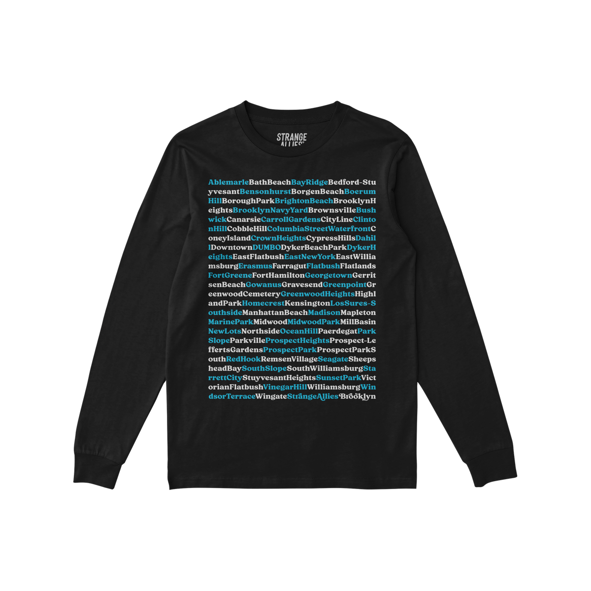 Brooklyn Neighborhoods Long Sleeve T-shirt