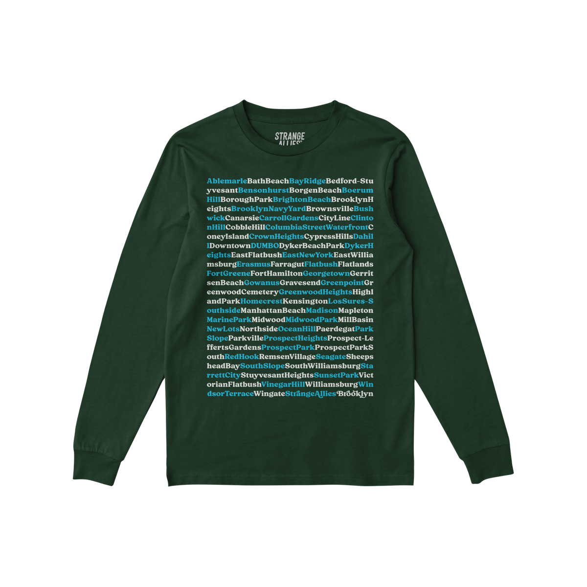 Brooklyn Neighborhoods Long Sleeve T-shirt