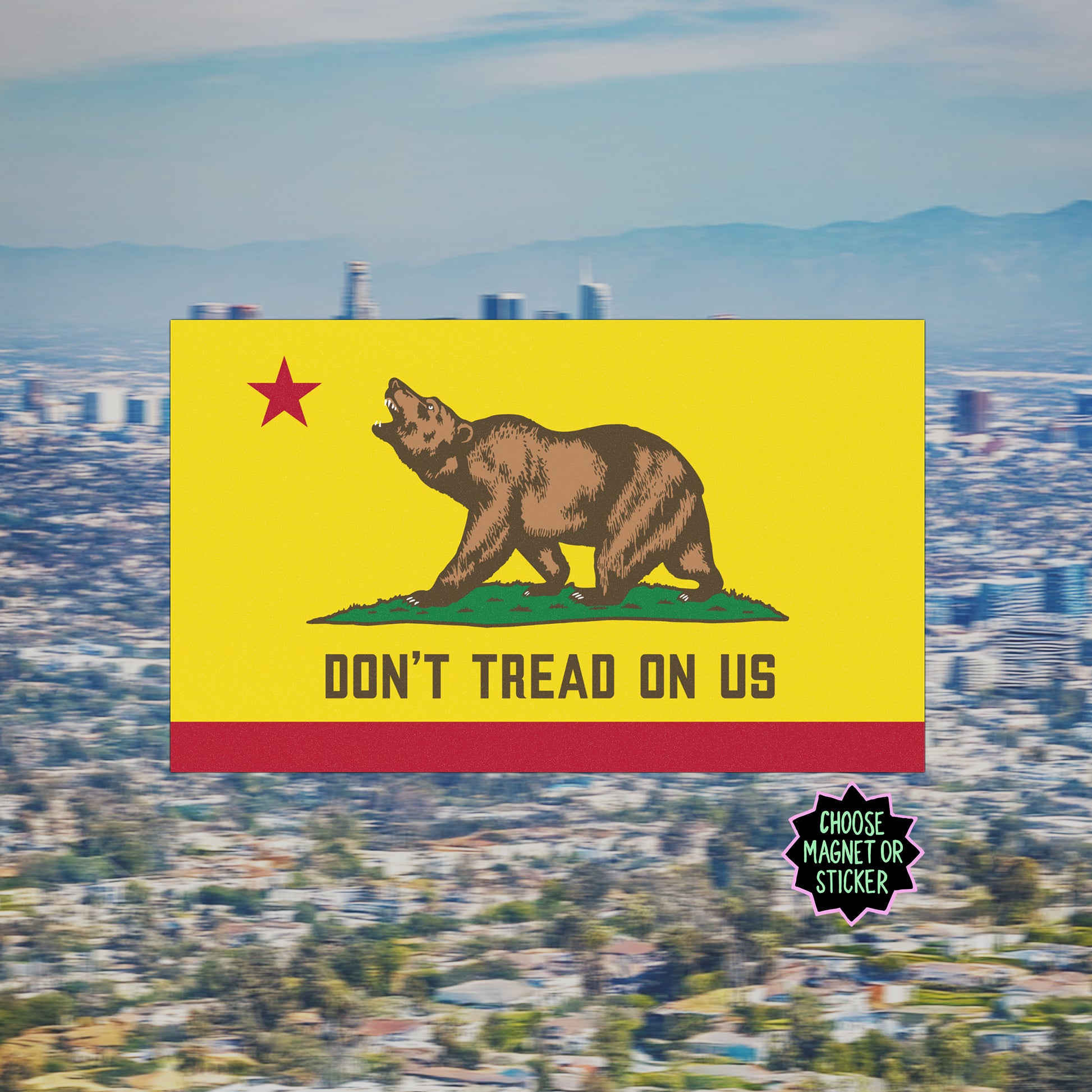 California Gadsden Flag Sticker & Magnet by Strange Gang
