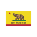 California Gadsden Flag Sticker & Magnet featuring a brown bear on grass, red star, stripe, and slogan “DON’T TREAD ON US