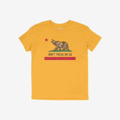 California Gadsden Flag Shirt Kids T-shirt Yellow by Strange Gang