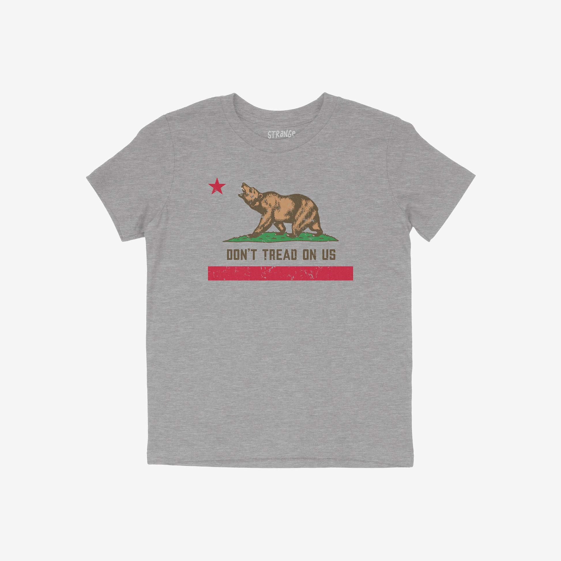 California Gadsden Flag Shirt Kids T-shirt Heather Gray by Strange Gang