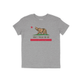 Heather-gray California Gadsden Flag Shirt featuring a vintage California bear and Don't Tread on Us slogan, symbolizing resi