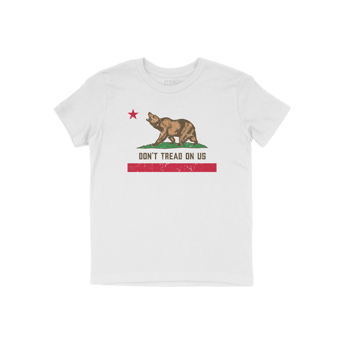 California Gadsden Flag Shirt features a bear on grass, a red star, and DON’T TREAD ON US beneath, echoing California's fla