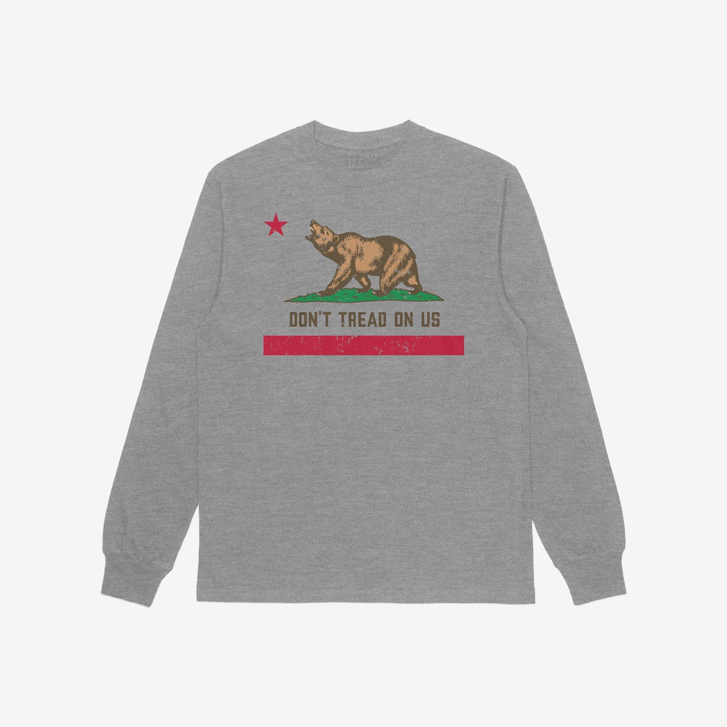 California Gadsden Flag Shirt Long Sleeve Heather Gray by Strange Gang