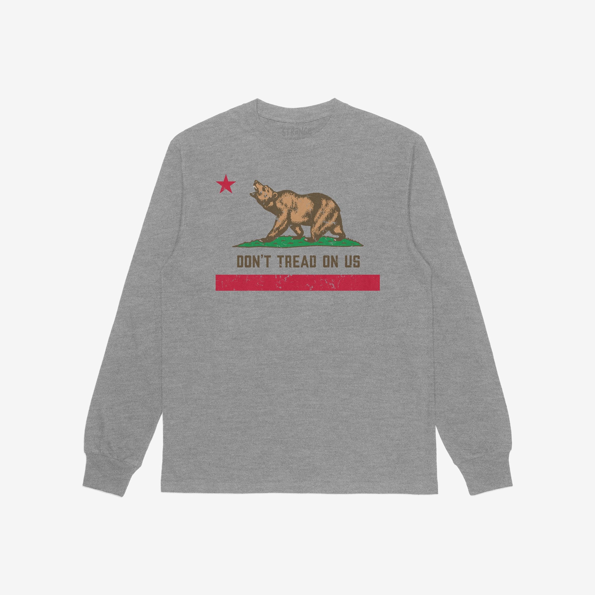 California Gadsden Flag Shirt Long Sleeve Heather Gray by Strange Gang