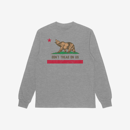 California Gadsden Flag Shirt Long Sleeve Heather Gray by Strange Gang