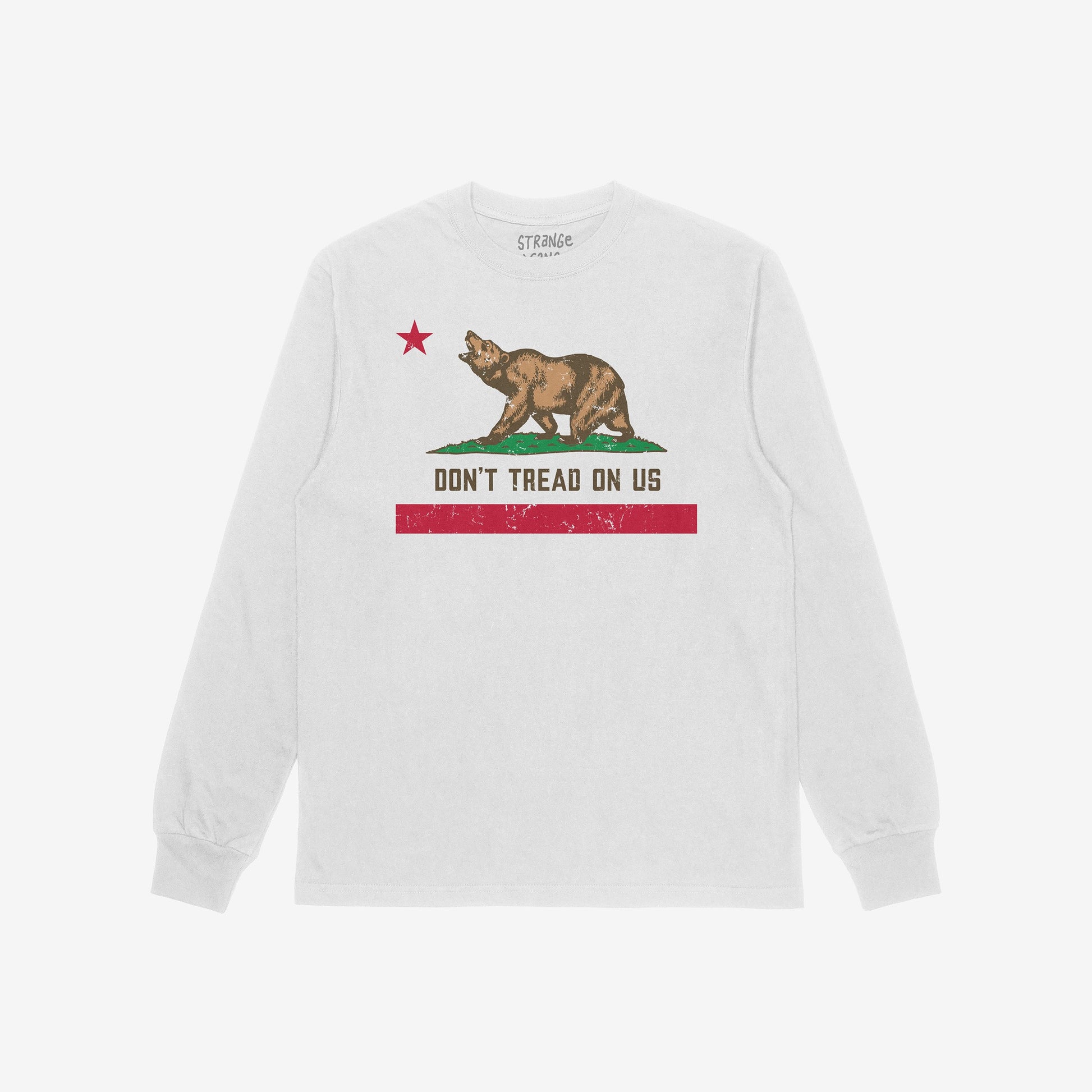 California Gadsden Flag Shirt Long Sleeve White by Strange Gang