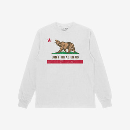 California Gadsden Flag Shirt Long Sleeve White by Strange Gang
