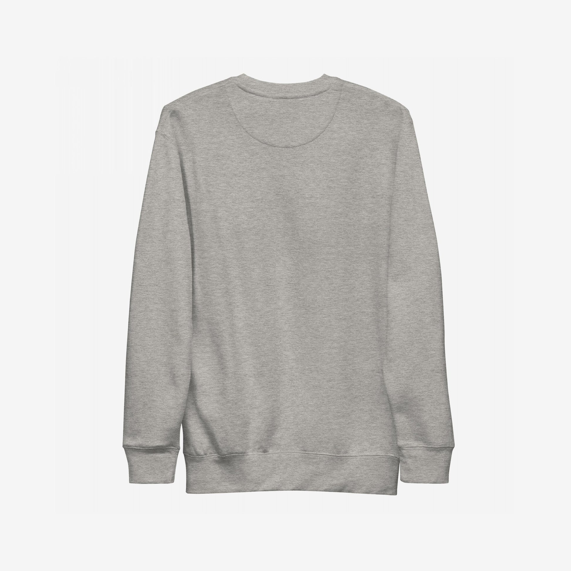 California Gadsden Flag Hoodie & Sweatshirt, showcasing a minimalistic light-grey design with a simple crewneck and ribbed cuffs, emblematic of resistance and anti-authoritarian themes.