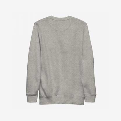 California Gadsden Flag Hoodie & Sweatshirt, showcasing a minimalistic light-grey design with a simple crewneck and ribbed cuffs, emblematic of resistance and anti-authoritarian themes.
