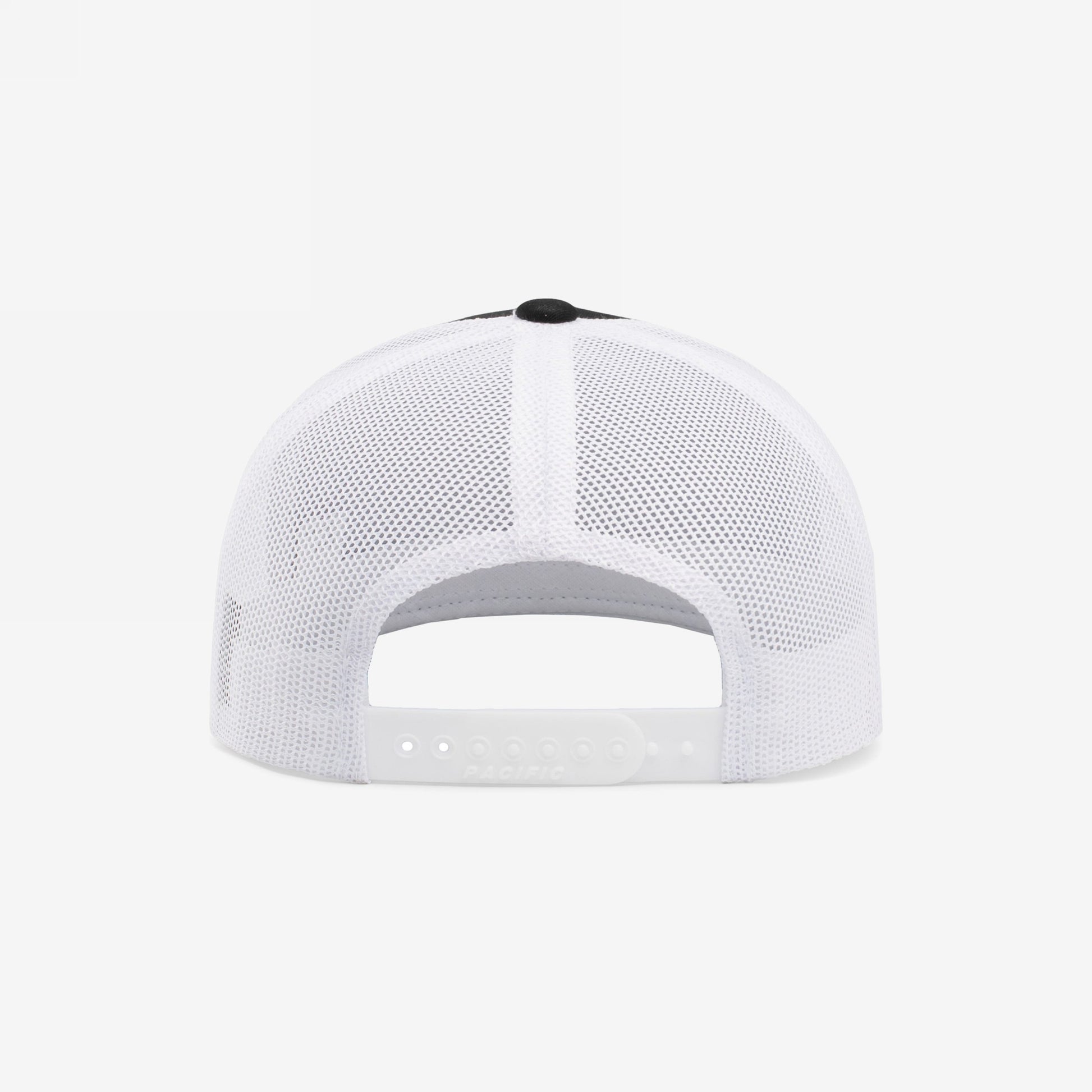 The back of the California Gadsden Flag Trucker Hat features a white mesh panel and adjustable snap-back closure, embodying a bold statement of resistance and unity against oppression.
