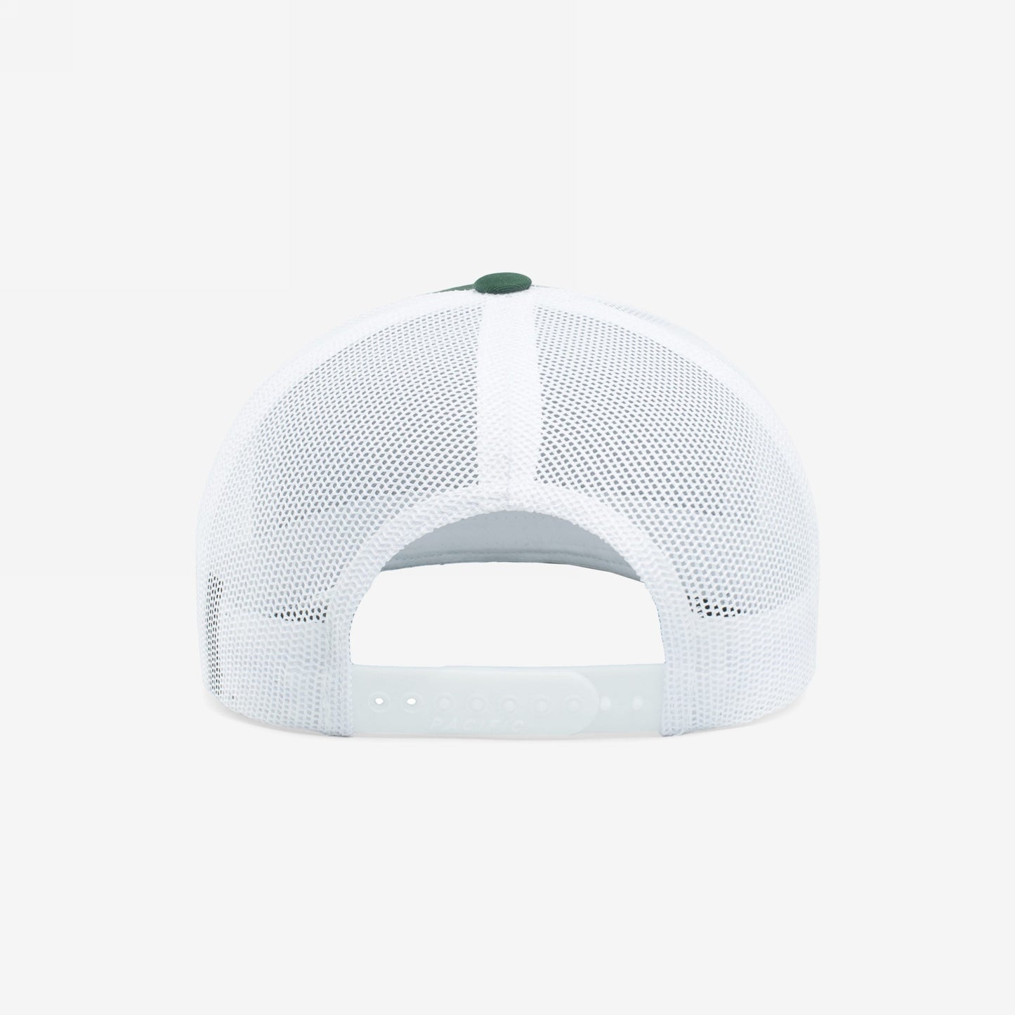 California Gadsden Flag Trucker Hat featuring a white mesh back with adjustable snapback closure, embodying defiance and unity with a roaring bear above Don’t Tread On Us phrase.