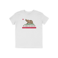 California No Kings Flag Shirt features a bold, rebellious design with a roaring bear and a red star, embodying a call for au