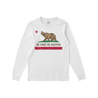 California No Kings Flag Shirt with a distressed California flag design features a roaring bear, red star, and slogan NO KING