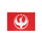 Canada Rebel Alliance Flag with a white stylized loon and maple leaf emblem, symbolizing defiance against hate and support fo