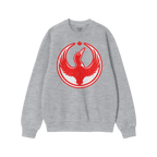 The Canada Rebel Alliance Hoodie & Sweatshirt features a distressed red graphic of a bird with outstretched wings, a maple le