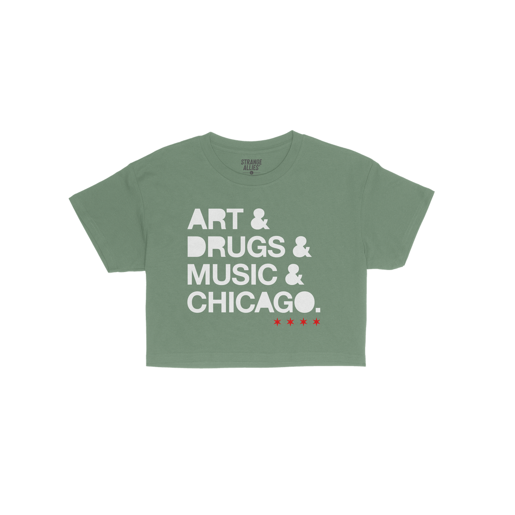 Chicago Art Drugs Music Crop Top