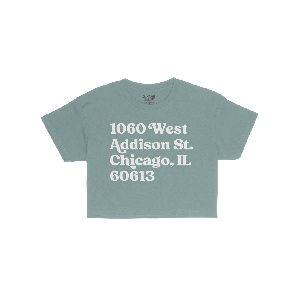 Chicago Baseball Stadium North Side Address Crop Top