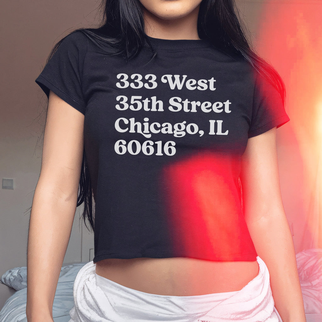 Chicago Baseball Stadium South Side Address Women's Baby Tee
