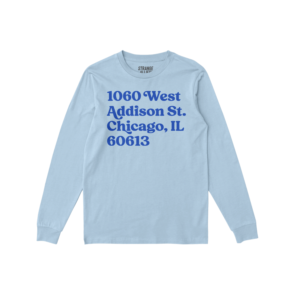 Chicago Baseball Stadium North Side Address Long Sleeve T-shirt