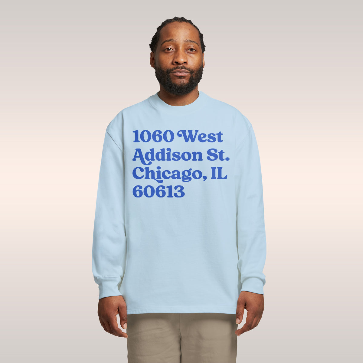 Chicago Baseball Stadium North Side Address Long Sleeve T-shirt